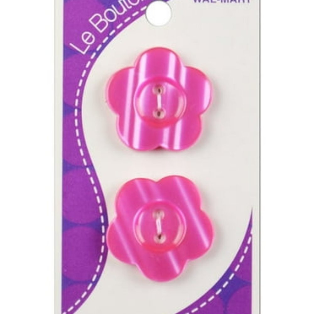 Le Bouton Buttons 1in (25mm) Pink Flowers